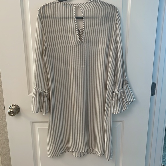 BLUE ISLAND Swim Suit Cover/Tunic/Stripe/Sleeves - Picture 6 of 10
